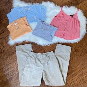 Bundle of Tops and Khaki Pants